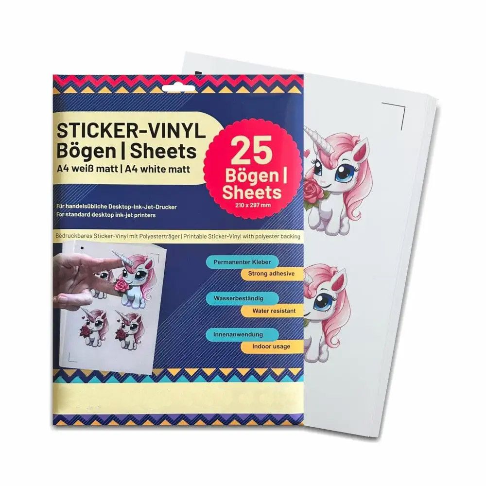 Nyomtatható matt fehér vinyl - 25 lap